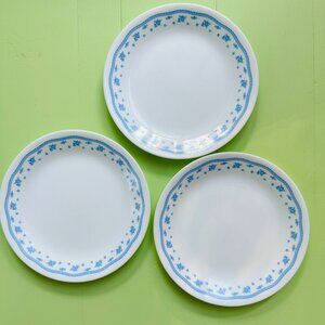 Vintage Corelle Salad Plates Set, Morning Blue Corelle, Vintage Dishes Plates